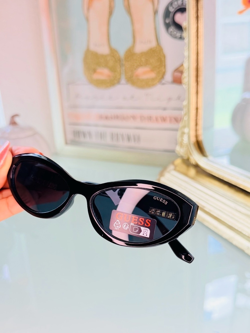 Guess Black Oval-Style Women's Sunglasses